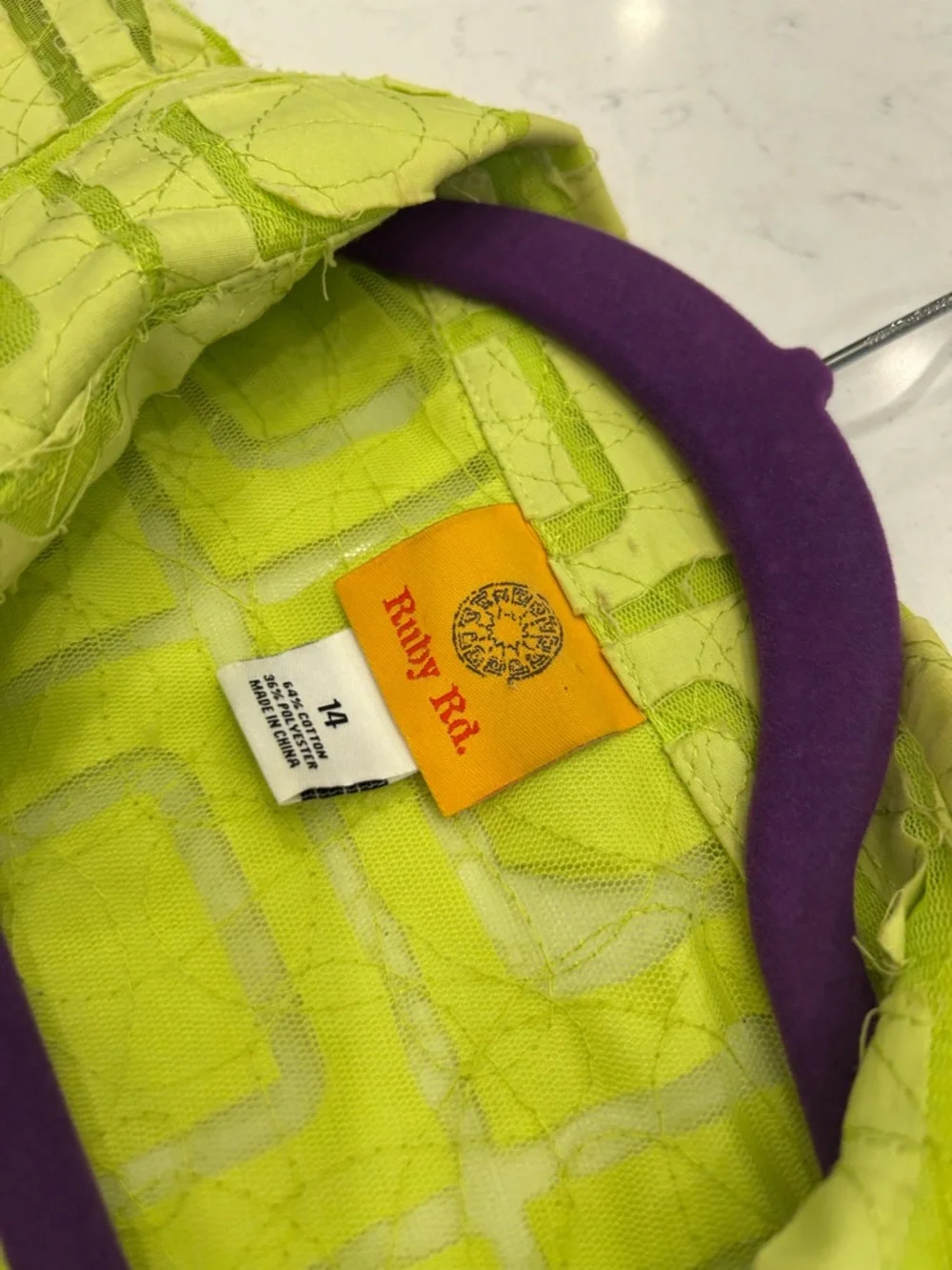 Ruby Rd. Lime Green Geometric Button-Front Jacket - Picture 4 of 7